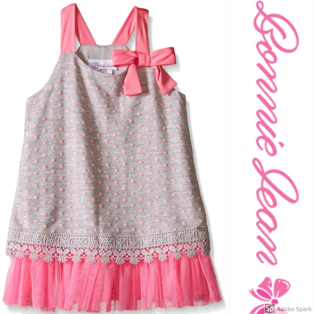 Bonnie Jean Girls 3T Swiss Dot A-line Float Dress Sundress Tulle HemNWT